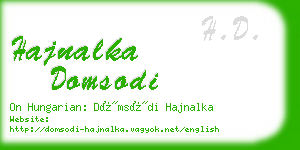 hajnalka domsodi business card